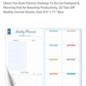 Blue Desk Planner Notepad